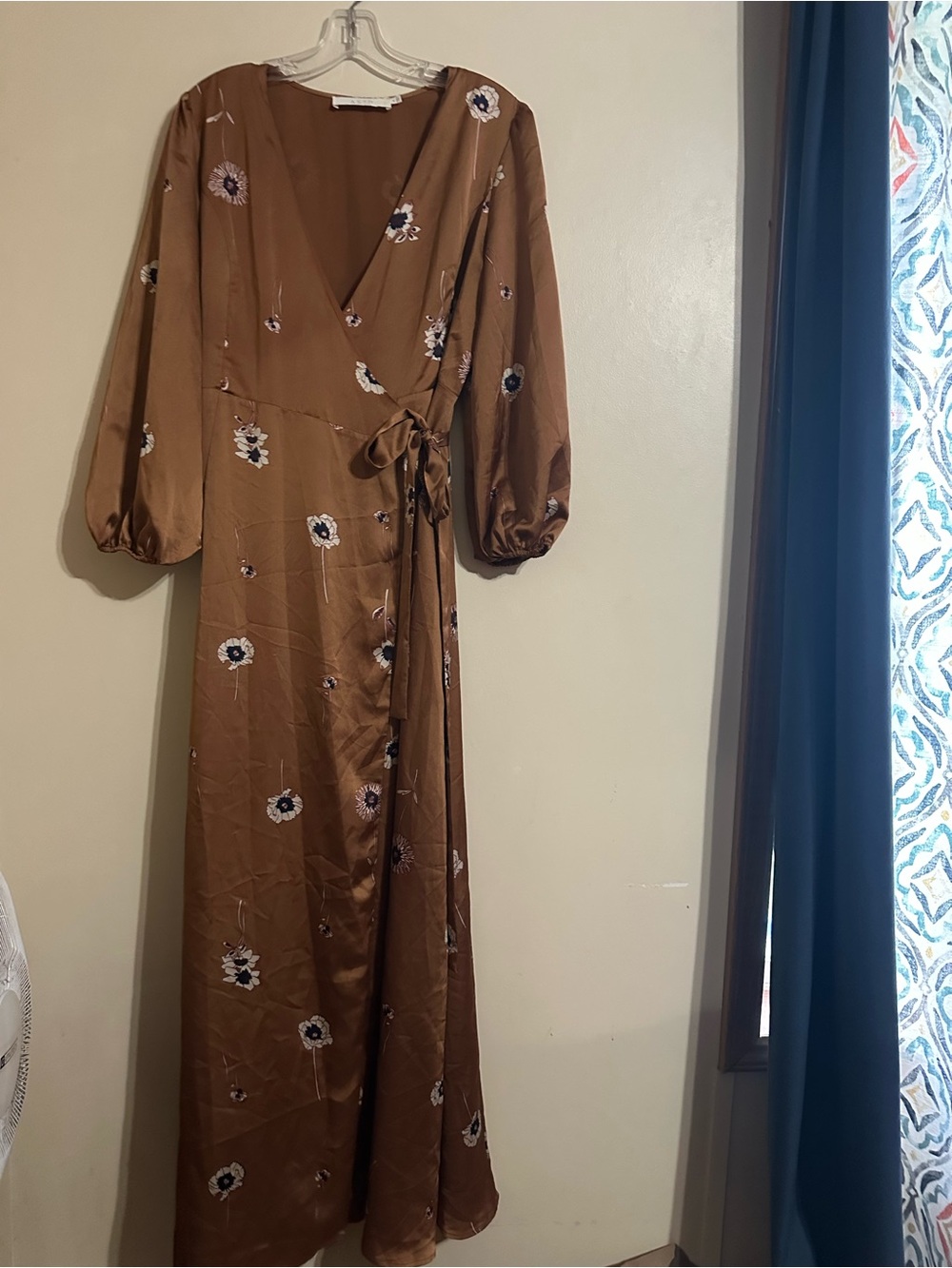 ASTR The Label Floral Wrap Maxi Dress in Brown